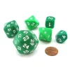 Dice>Who Knew Dice Set, 6 Pack of Unique D3, D5, D7, D16, D24, D30 Dice - Green - Your Source for Gaming Essentials