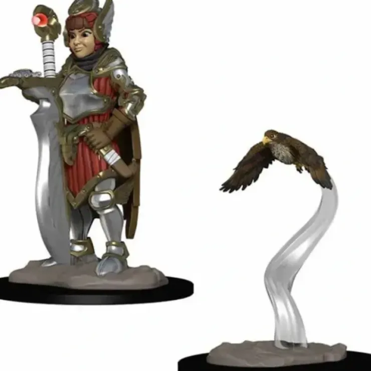 Tabletop Miniatures>WizKids Wardlings Painted Miniatures: (W1) Girl Fighter & Hunting Falcon - Your Source for Gaming Essentials