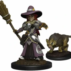 Tabletop Miniatures>WizKids Wardlings Painted Miniatures: (W3) Girl Witch & Witch`s Cat - Your Source for Gaming Essentials