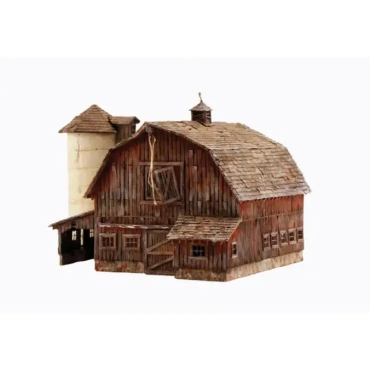 Woodland Scenics BR4932 N Built-&-Ready Old Weathered Barn Building W/LED - Your Source for Gaming Essentials* Trains