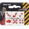 Dice>Zombicide: 6 Pack of White Dice with Red Pips - Your Source for Gaming Essentials