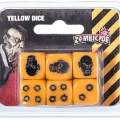 Dice>Zombicide: 6 Pack of Yellow Dice with Black Pips - Your Source for Gaming Essentials